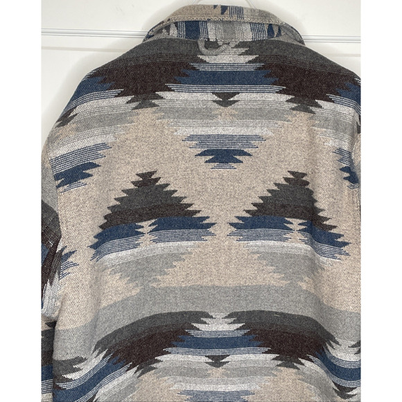 Jachs New York Men's Barn Shacket Sz XL Sherpa Lined Wool Blend Aztec Chore - Picture 8 of 15